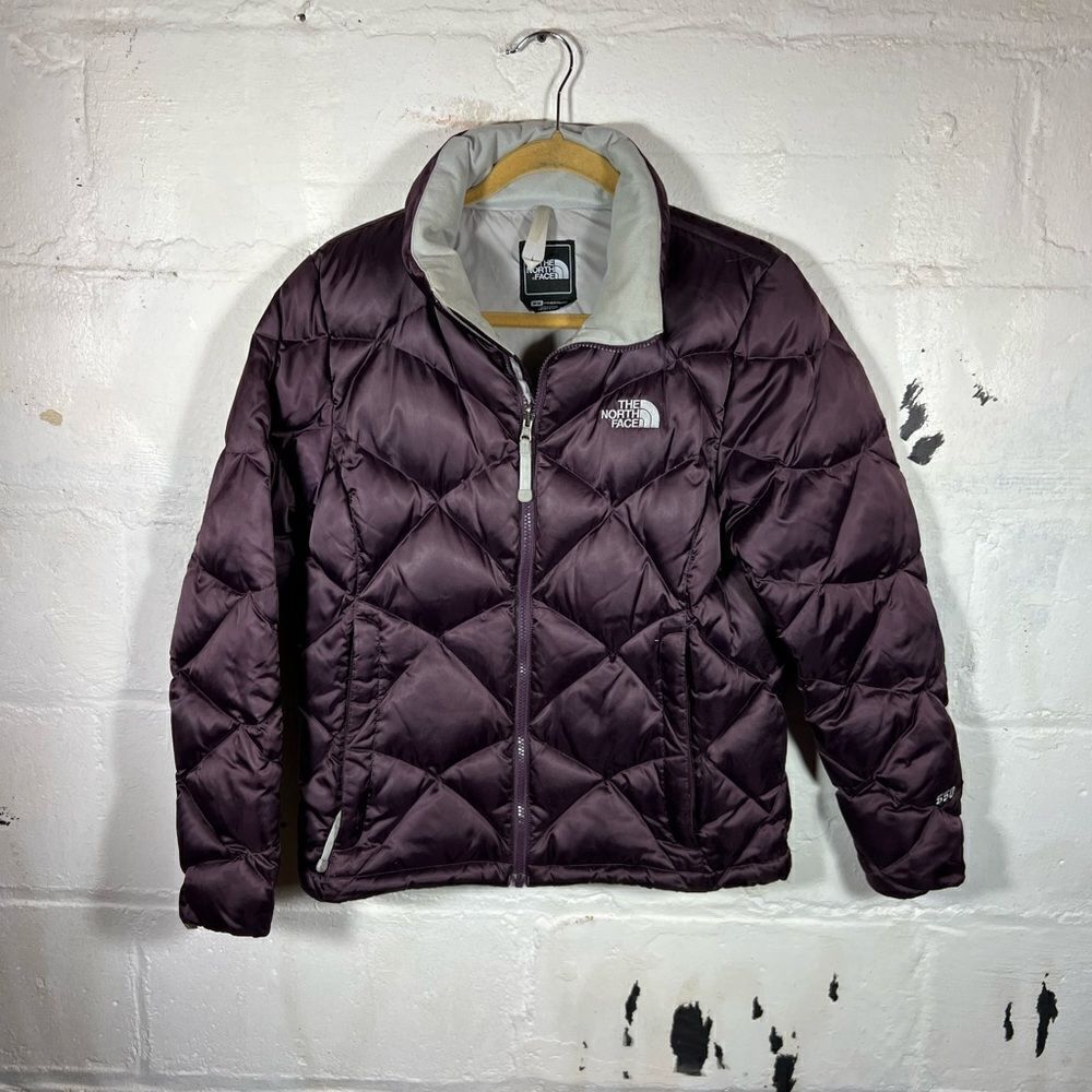 The North Face Size Medium Womens 550 Goose Down Quilted Eggplant Jacket Coat
